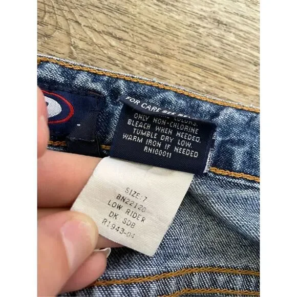 Bongo 90’s Y2K Vintage Low Ride Flare Blue Jeans Juniors 7 - Picture 5 of 9